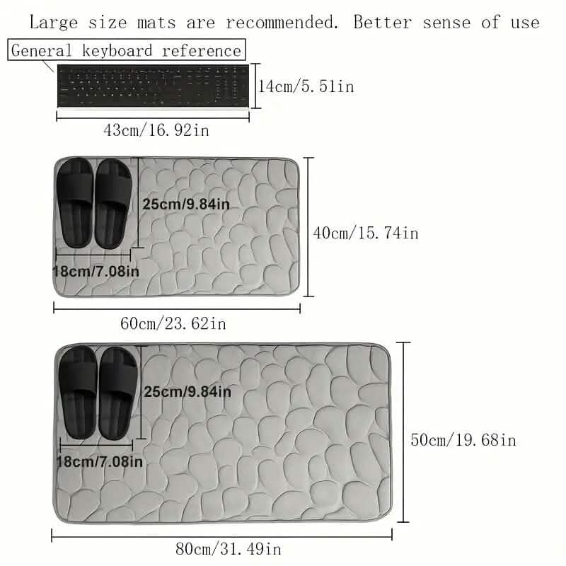 Memory Foam Bath Rug with Cobblestone Embossment by DailySale