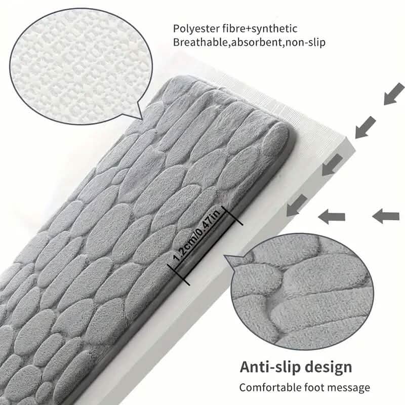 Memory Foam Bath Rug with Cobblestone Embossment by DailySale