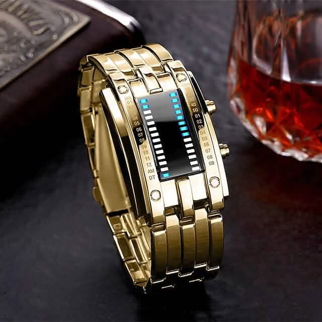Men LED Light Stainless Steel Sports Watch by DailySale