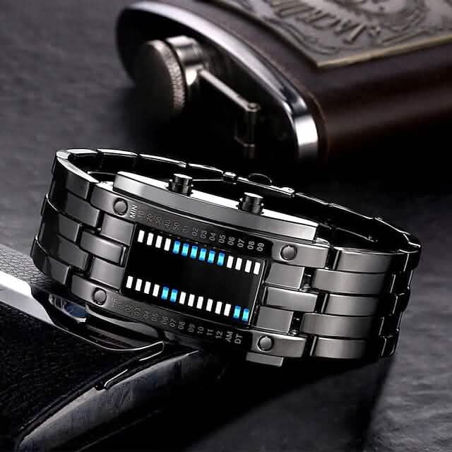 Men LED Light Stainless Steel Sports Watch by DailySale