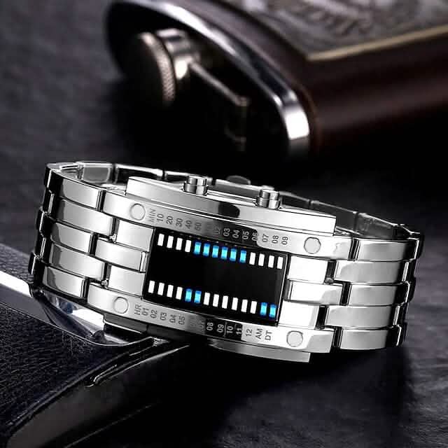 Men LED Light Stainless Steel Sports Watch by DailySale
