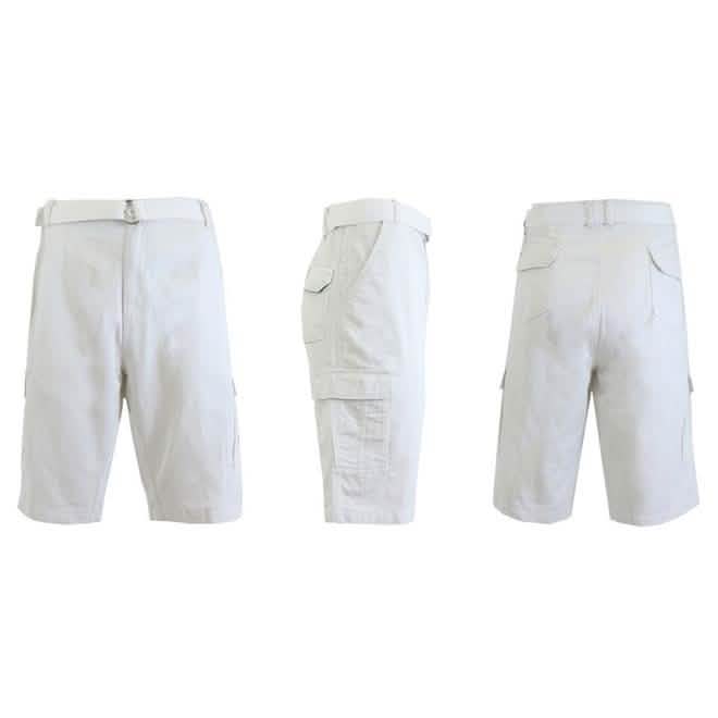 Men's 100% Cotton Belted Cargo Shorts - Assorted Colors and Sizes by DailySale