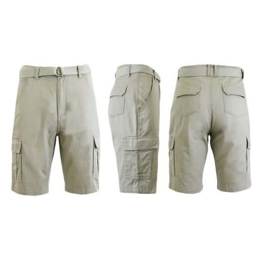 Men's 100% Cotton Belted Cargo Shorts - Assorted Colors and Sizes by DailySale