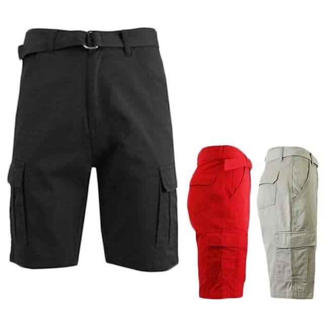 Men's 100% Cotton Belted Cargo Shorts - Assorted Colors and Sizes by DailySale