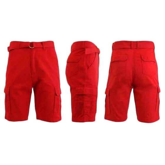 Men's 100% Cotton Belted Cargo Shorts - Assorted Colors and Sizes by DailySale