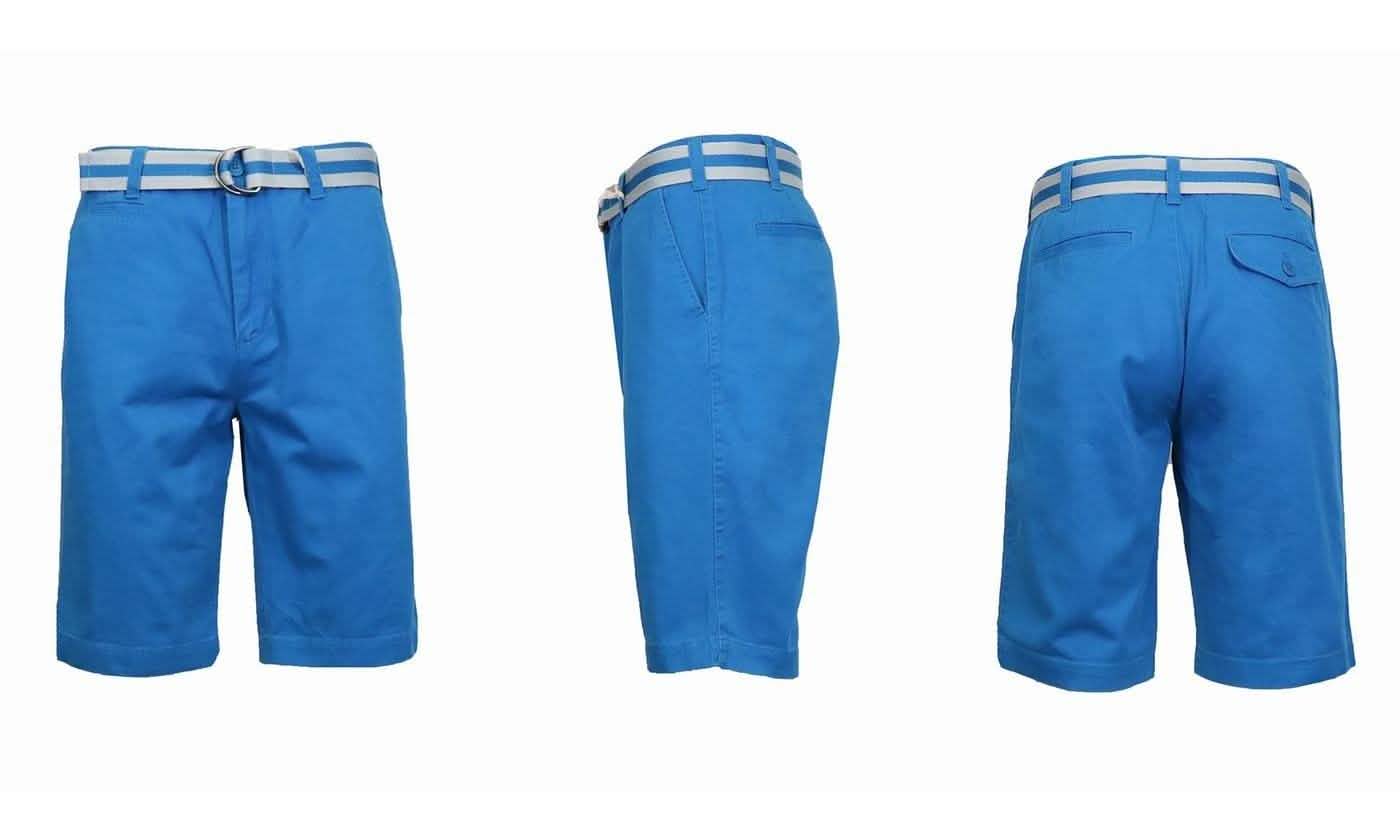 Men's Slim Fit Flat Front Belted Shorts - Assorted Colors and Sizes by DailySale