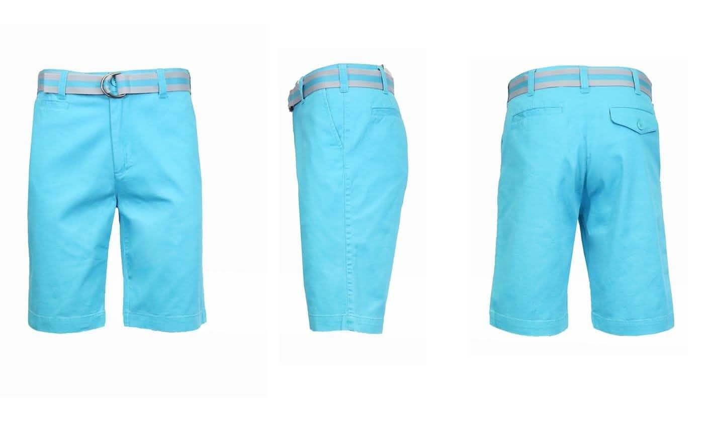 Men's Slim Fit Flat Front Belted Shorts - Assorted Colors and Sizes by DailySale