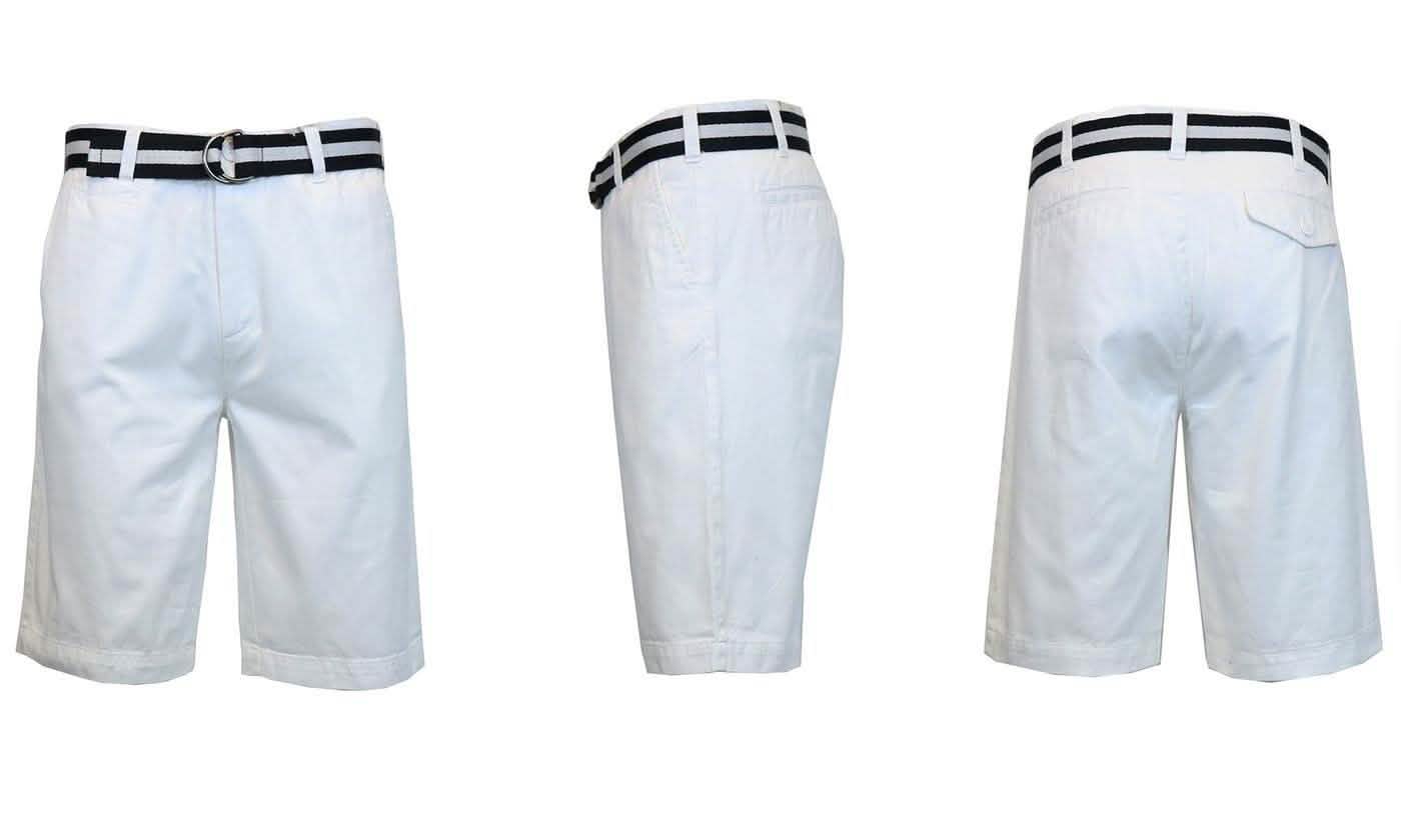 Men's Slim Fit Flat Front Belted Shorts - Assorted Colors and Sizes by DailySale