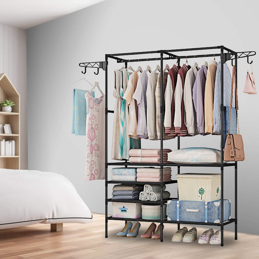 Metal Garment Rack Shoe Clothing Organizer Shelves by DailySale
