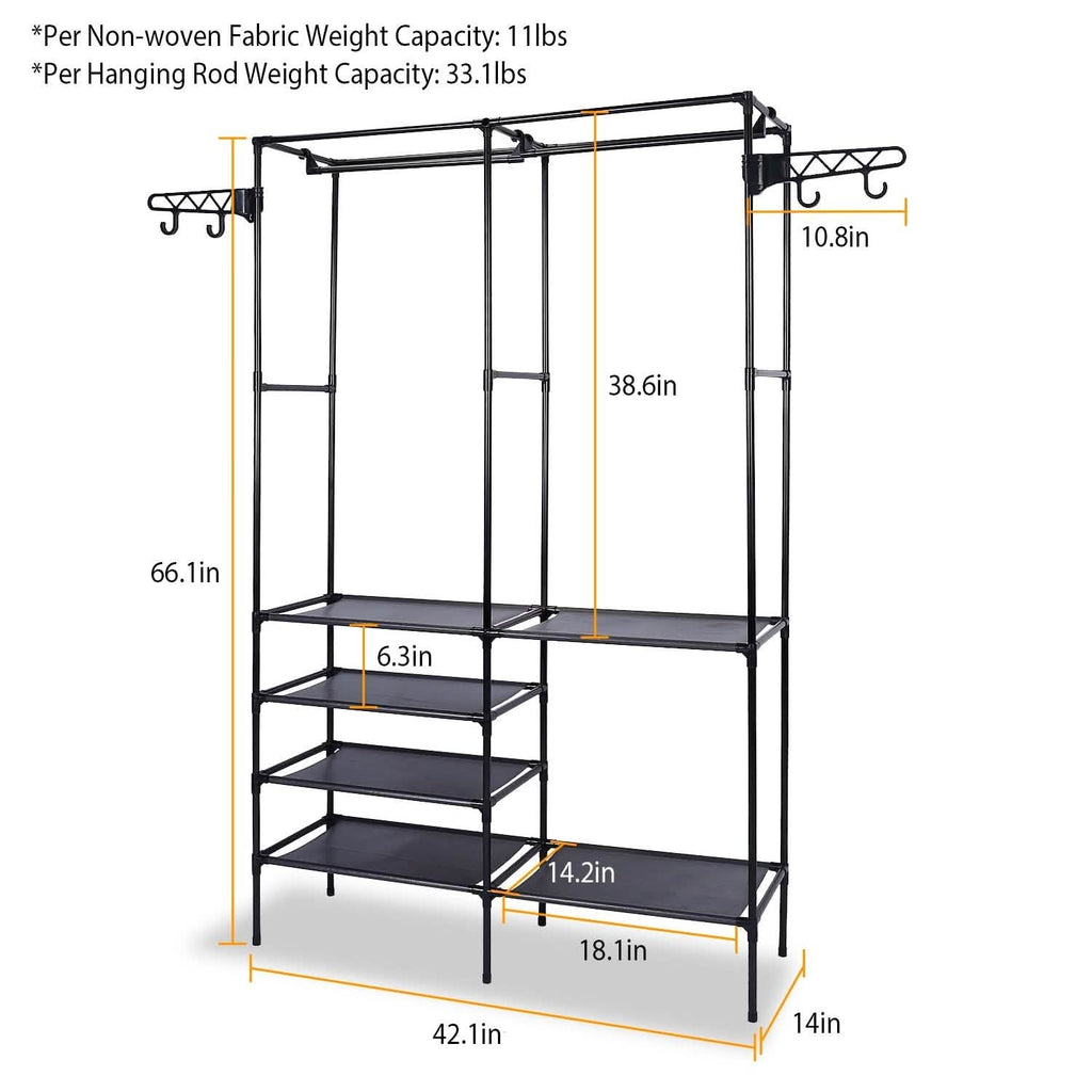 Metal Garment Rack Shoe Clothing Organizer Shelves by DailySale