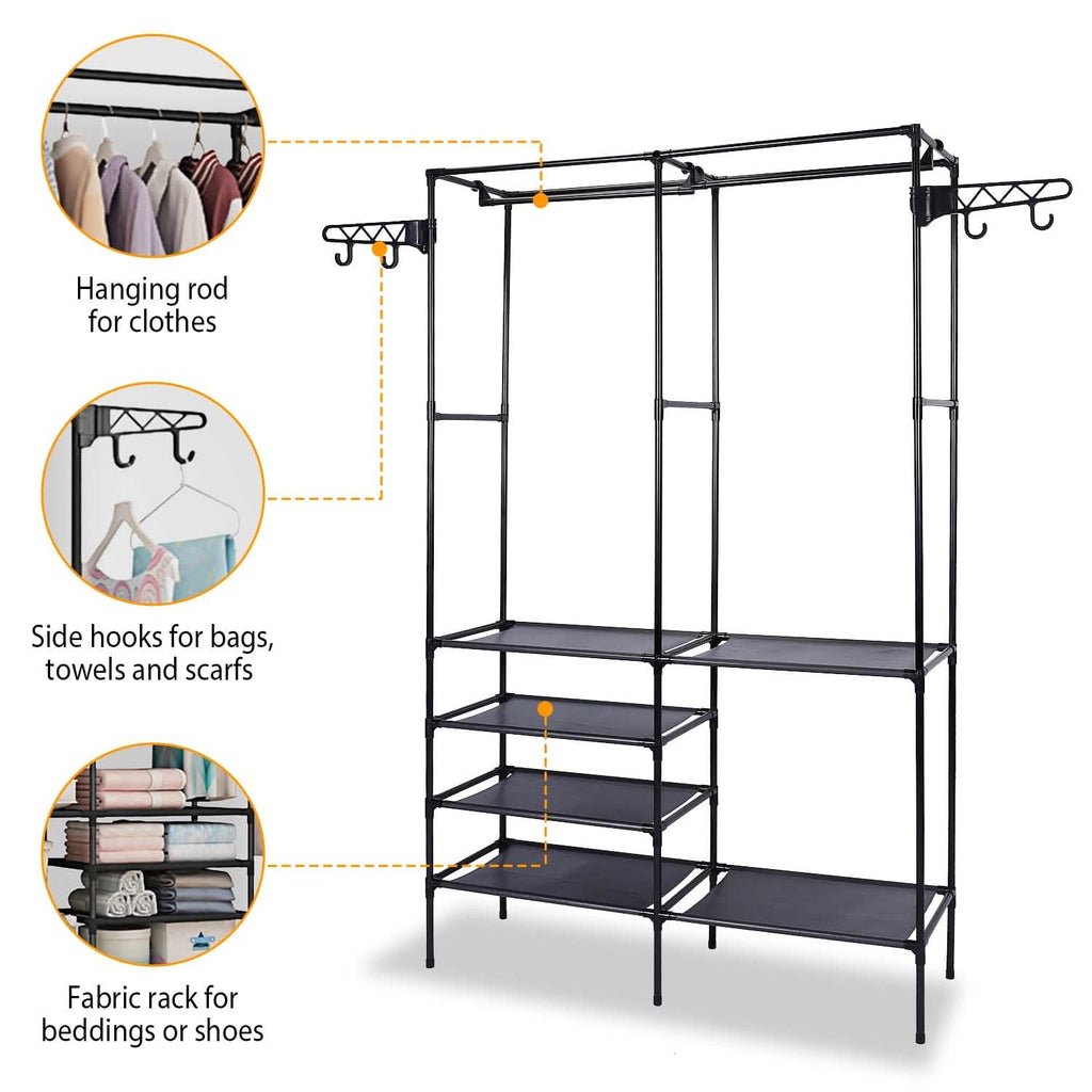 Metal Garment Rack Shoe Clothing Organizer Shelves by DailySale