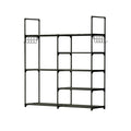 Metal Shoe Storage Shelf Free Standing Shoe Stand with 2 Row Hooks by DailySale