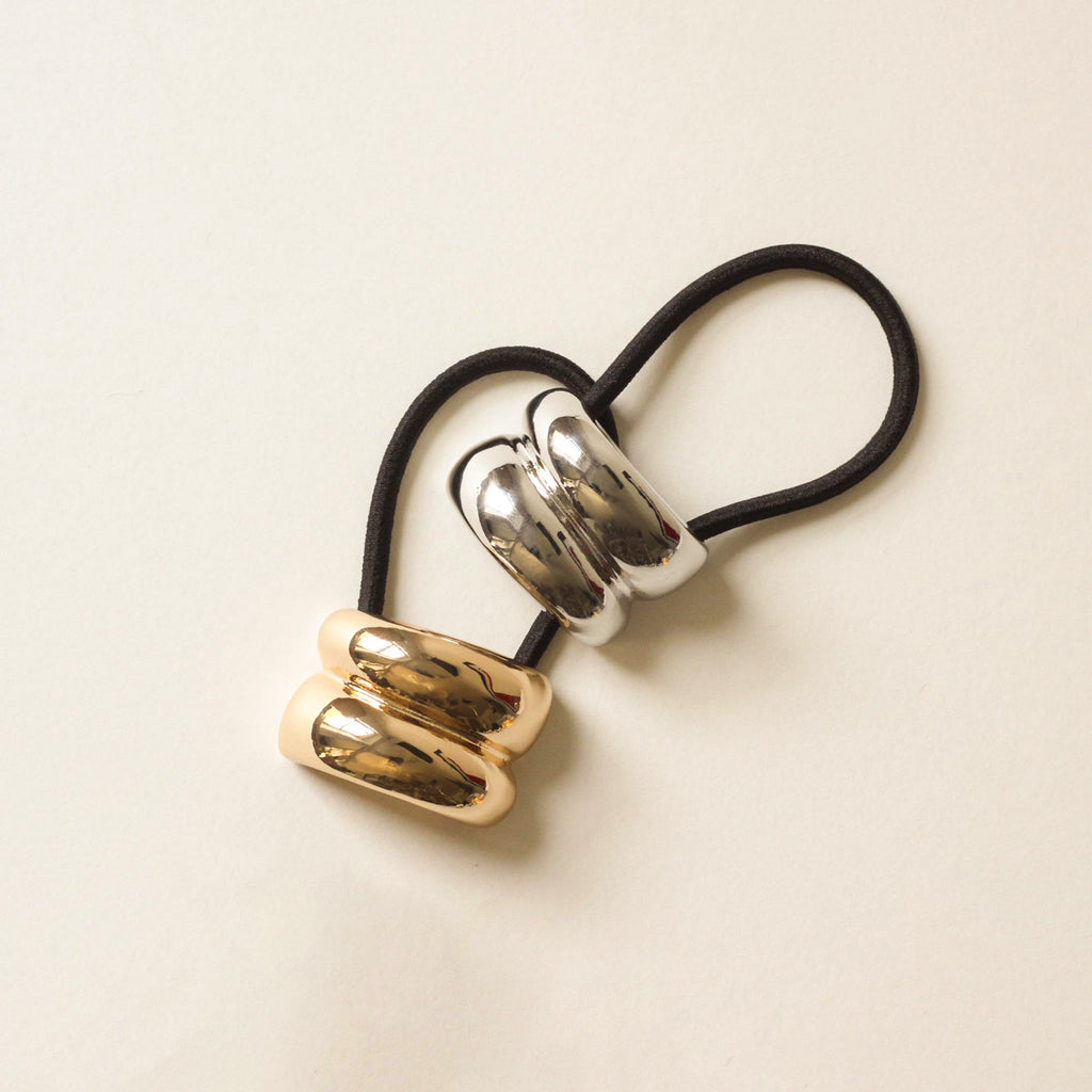 Mini Double Arch Metal Ponytail Hair Tie | Gold