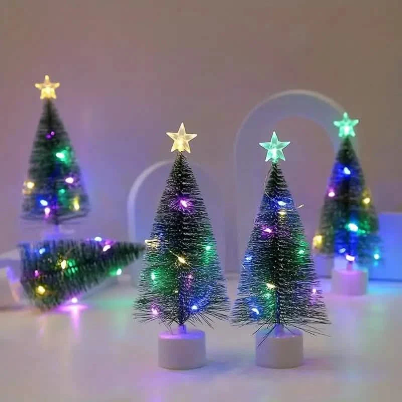 Mini Lighted Colorful Christmas Tree with LED Night Light Acrylic Artificial by DailySale