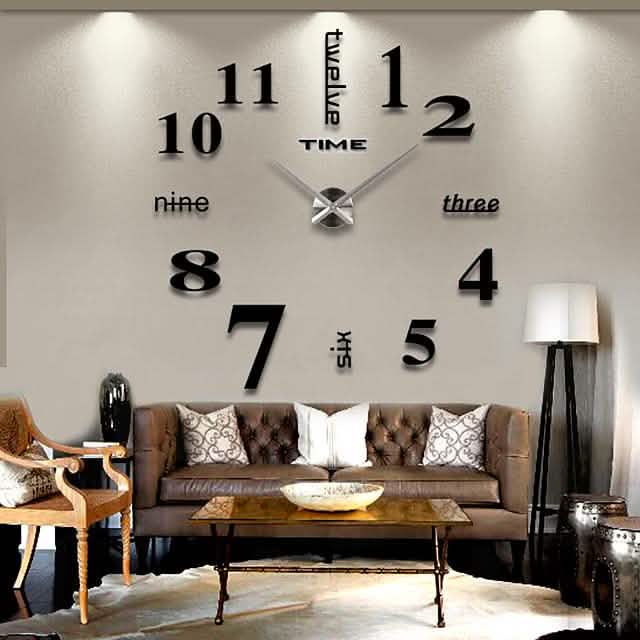 Modern Acrylic Wall Clock Digital Brushed Steel by DailySale