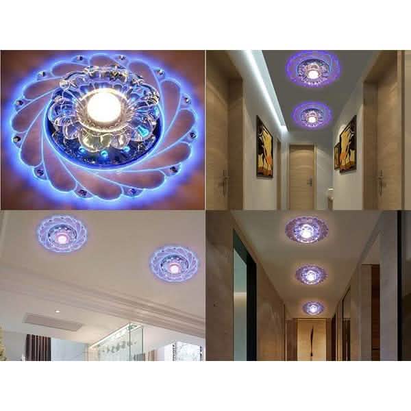 Modern Crystal LED Saving Bright Ceiling Blue Light Lamp Fixture Chandelier by DailySale