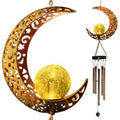 Moon Crackle Glass Ball Wind Chimes Solar Wind Chimes by DailySale