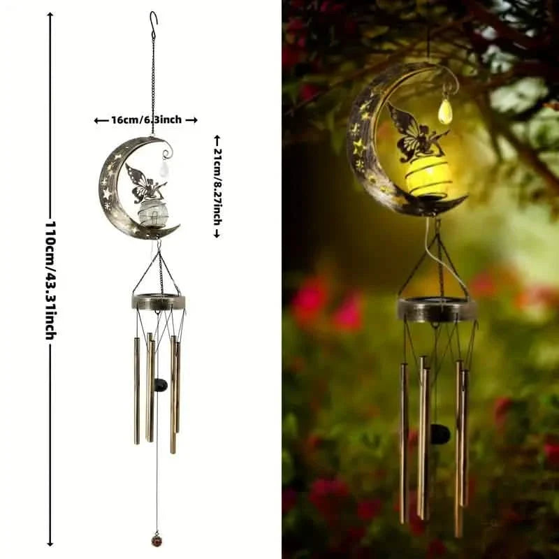 Moon Fairy Solar Wind Chimes Outdoor by DailySale
