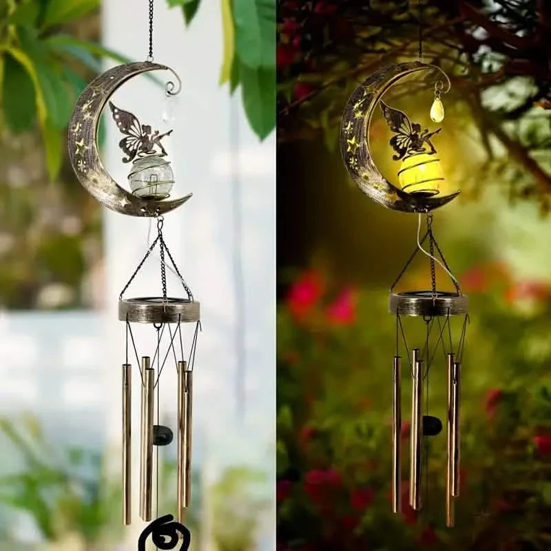 Moon Fairy Solar Wind Chimes Outdoor by DailySale