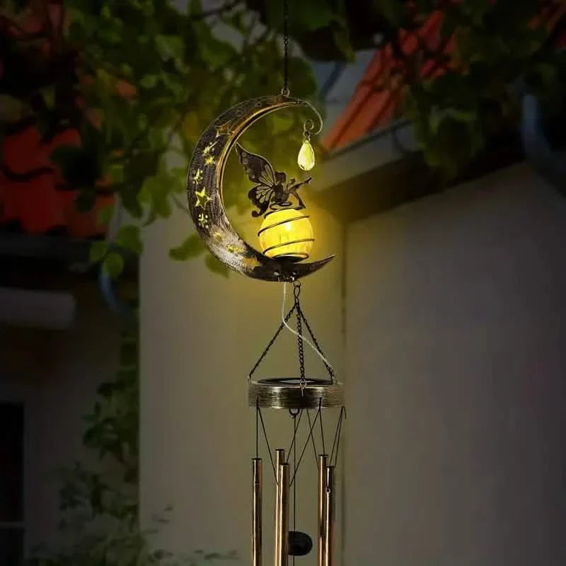Moon Fairy Solar Wind Chimes Outdoor by DailySale