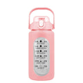 Motivational Water Bottle Intake Tracker with Straw Time Marker Silicone Sleeve Handle by DailySale