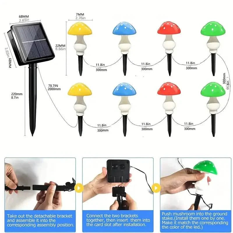 Multi-Color Changing LED Solar Mushroom Light by DailySale