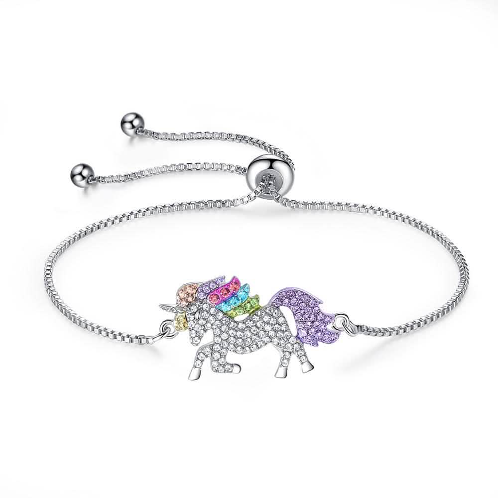 Multi-Colored Crystal Unicorn Adjustable Bracelet made with Swarovski Elements by DailySale