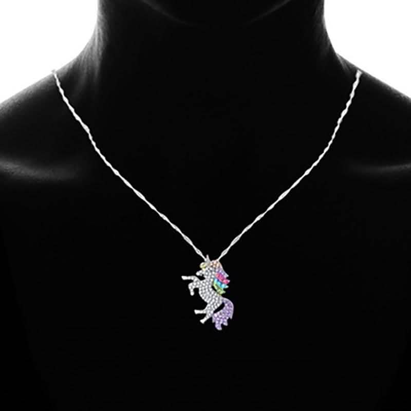 Multicolored Unicorn Pendant Necklace Made with Swarovski Elements by DailySale