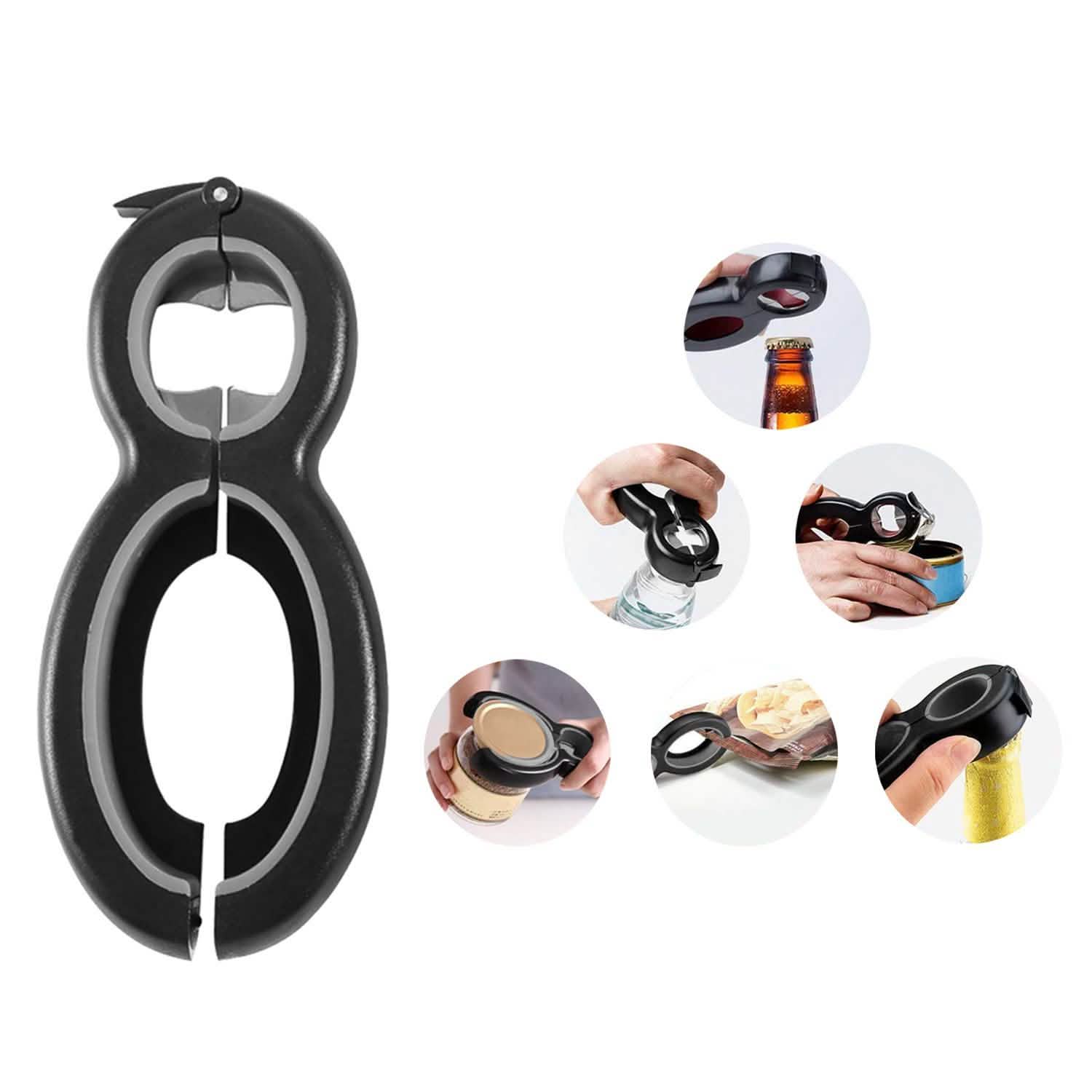 Multifunctional 6-In-1 Can Jar Opener Tool And Adjustable Bottle Opener by DailySale