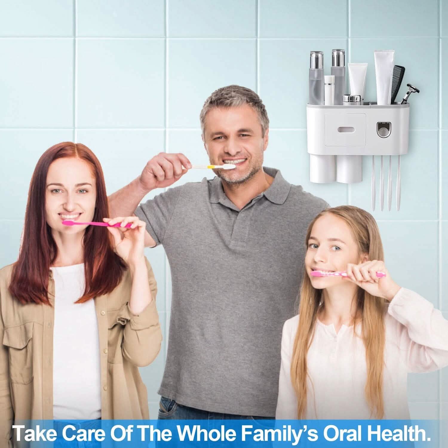 Multifunctional Wall Mount Toothbrush Holder Rack Organizer by DailySale