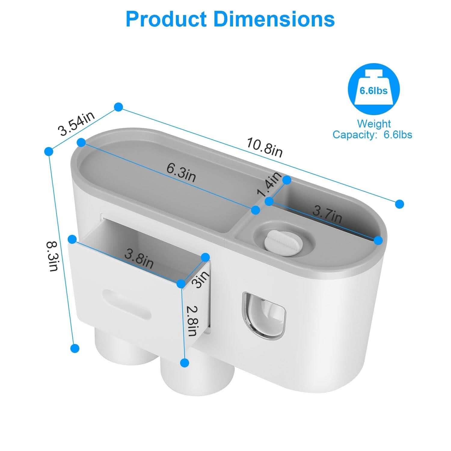 Multifunctional Wall Mount Toothbrush Holder Rack Organizer by DailySale