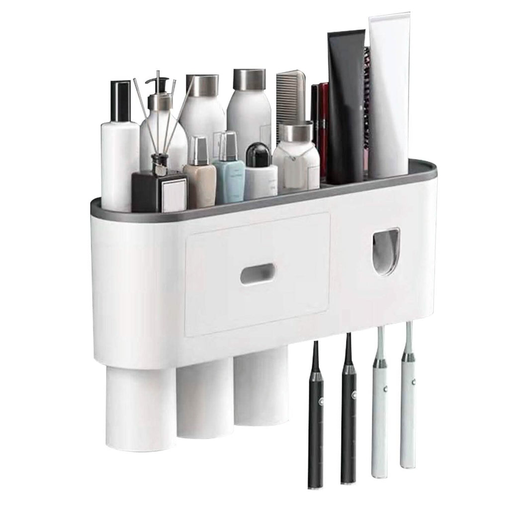 Multifunctional Wall Mount Toothbrush Holder Rack Organizer by DailySale
