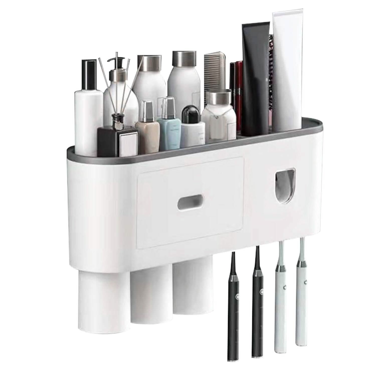 Multifunctional Wall Mount Toothbrush Holder Rack Organizer by DailySale