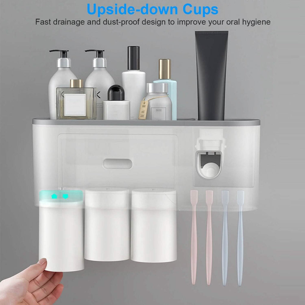 Multifunctional Wall Mount Toothbrush Holder Rack Organizer by DailySale