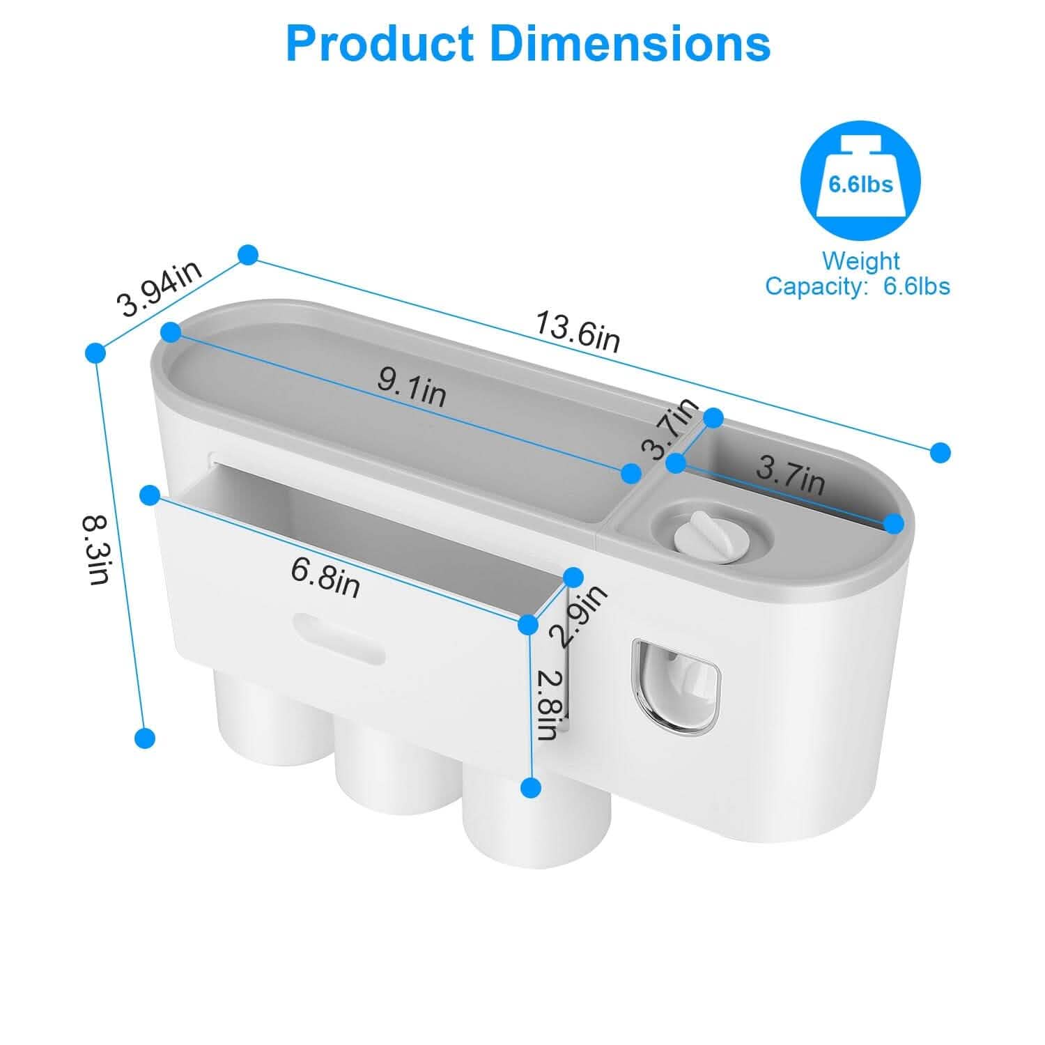 Multifunctional Wall Mount Toothbrush Holder Rack Organizer by DailySale
