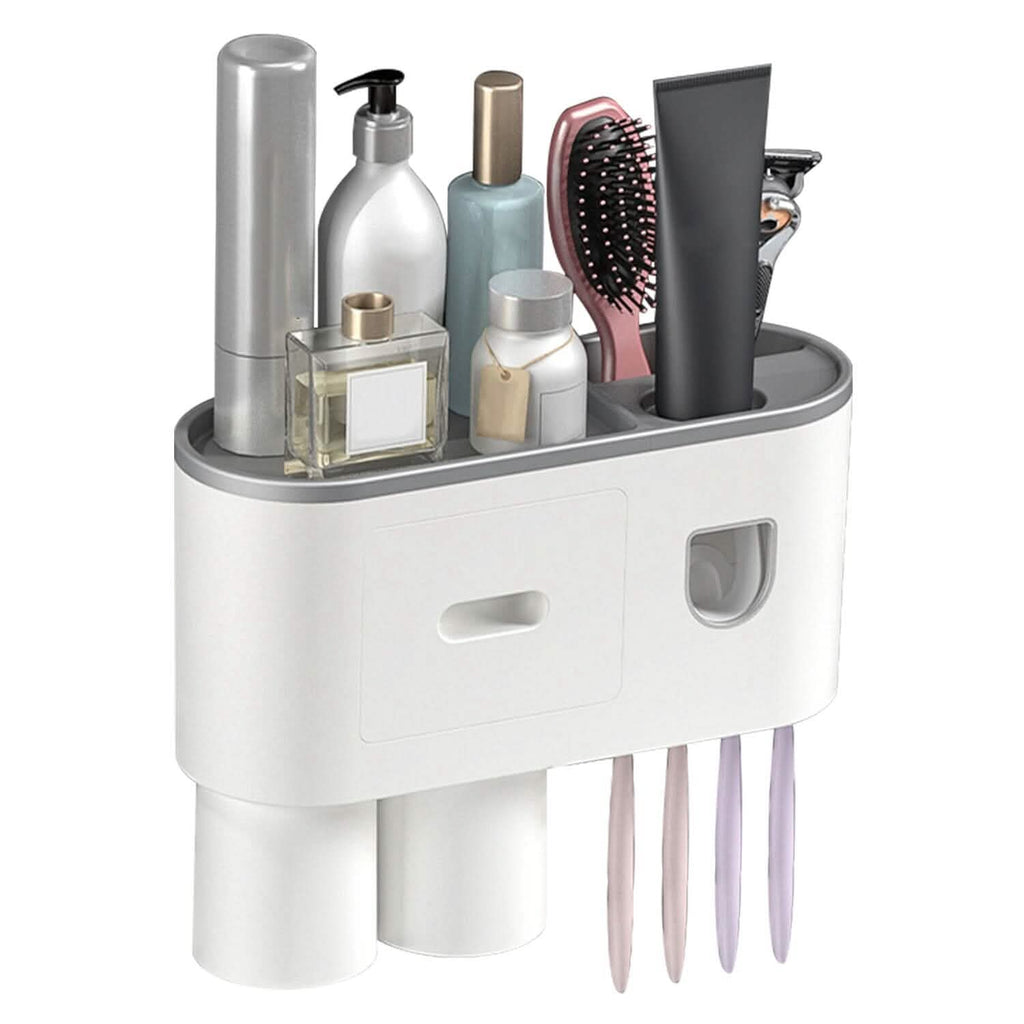 Multifunctional Wall Mount Toothbrush Holder Rack Organizer by DailySale