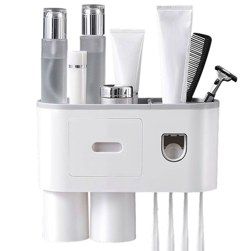 Multifunctional Wall Mount Toothbrush Holder Rack Organizer by DailySale