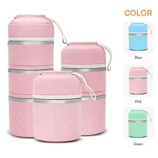 Multilayer Cute Thermal Lunch Box Stainless Steel Food Container by DailySale