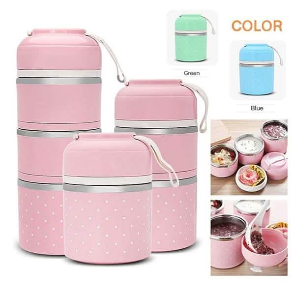 Multilayer Cute Thermal Lunch Box Stainless Steel Food Container by DailySale