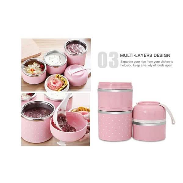 Multilayer Cute Thermal Lunch Box Stainless Steel Food Container by DailySale