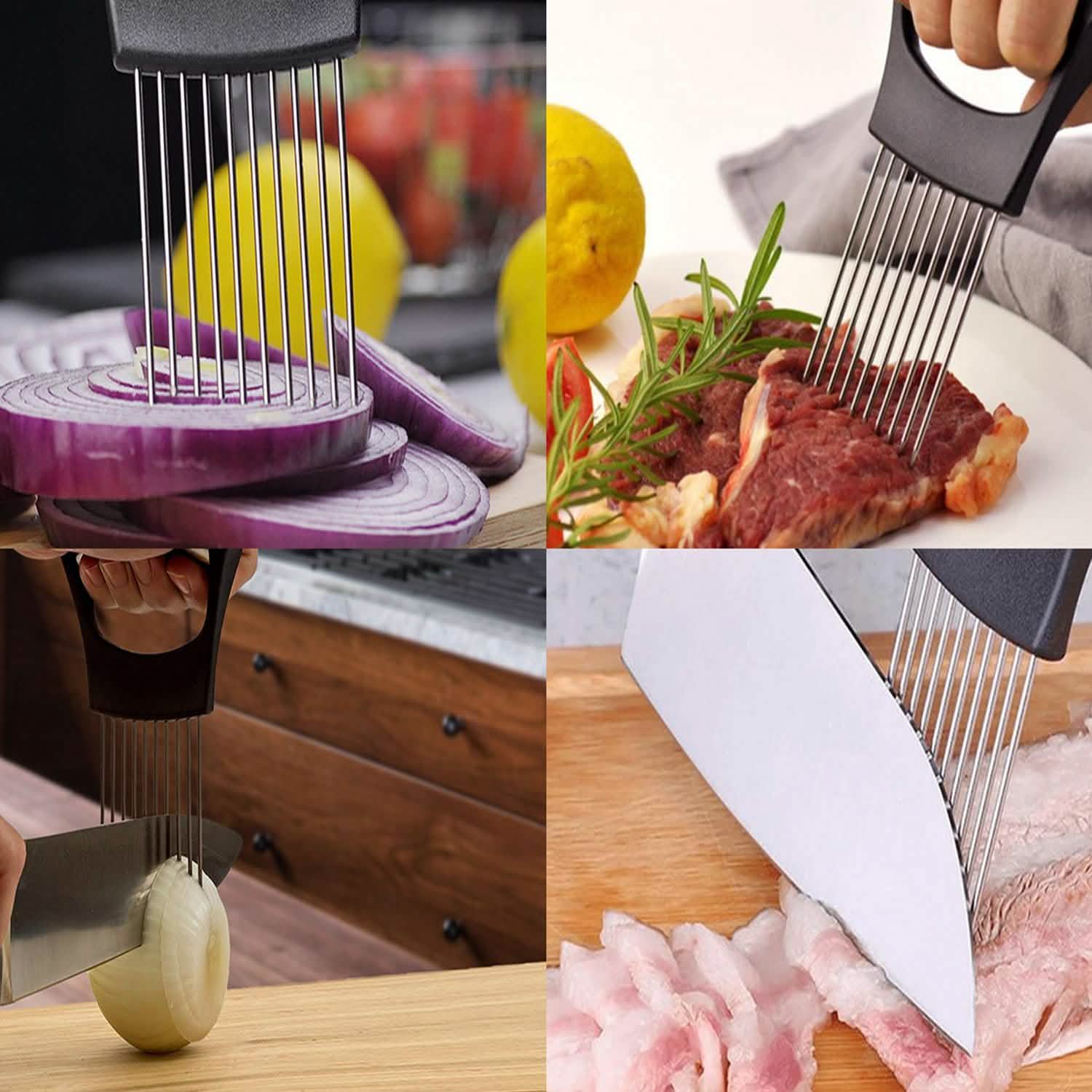 Multipurpose Stainless Steel Assistant Vegetable and Meat Slicer Holder by DailySale