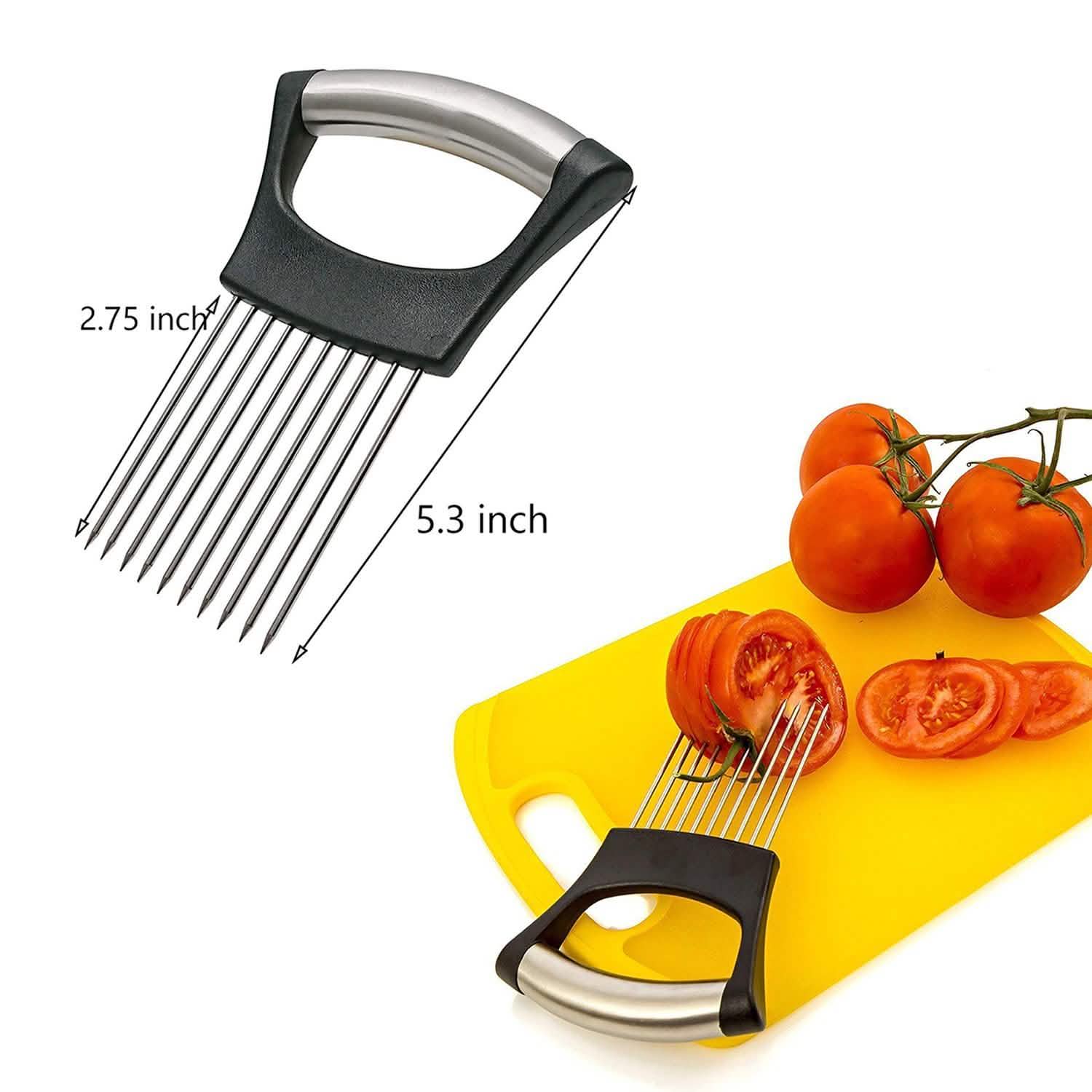 Multipurpose Stainless Steel Assistant Vegetable and Meat Slicer Holder by DailySale