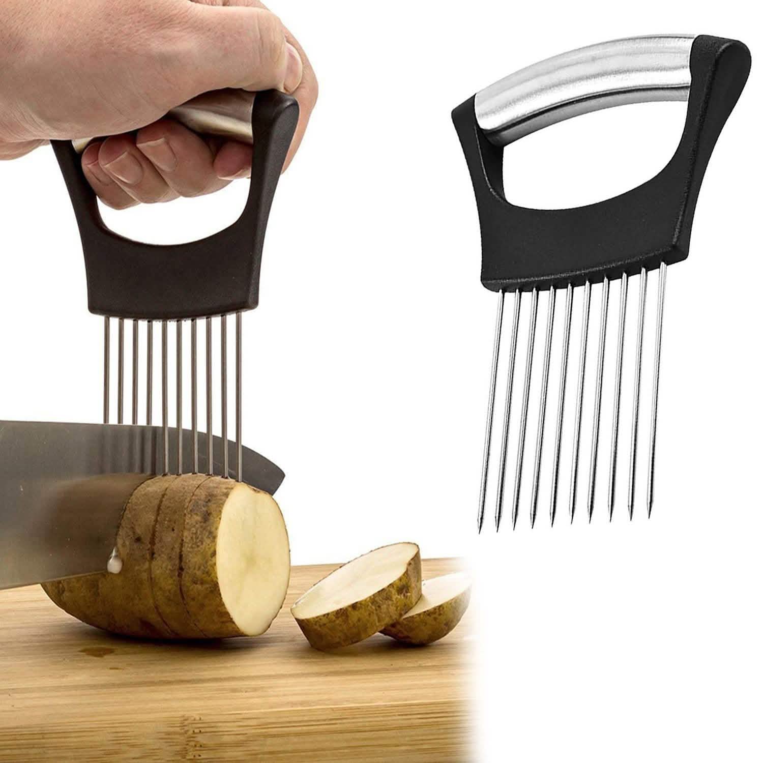 Multipurpose Stainless Steel Assistant Vegetable and Meat Slicer Holder by DailySale