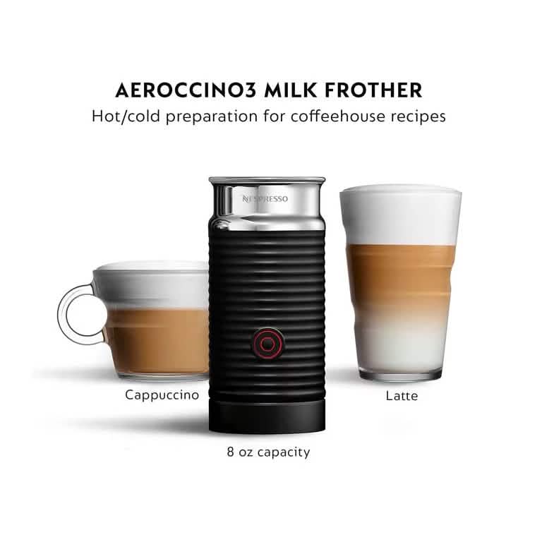 Nespresso Vertuo Next Coffee and Espresso Maker with Aeroccino Milk Frother (Refurbished) by DailySale