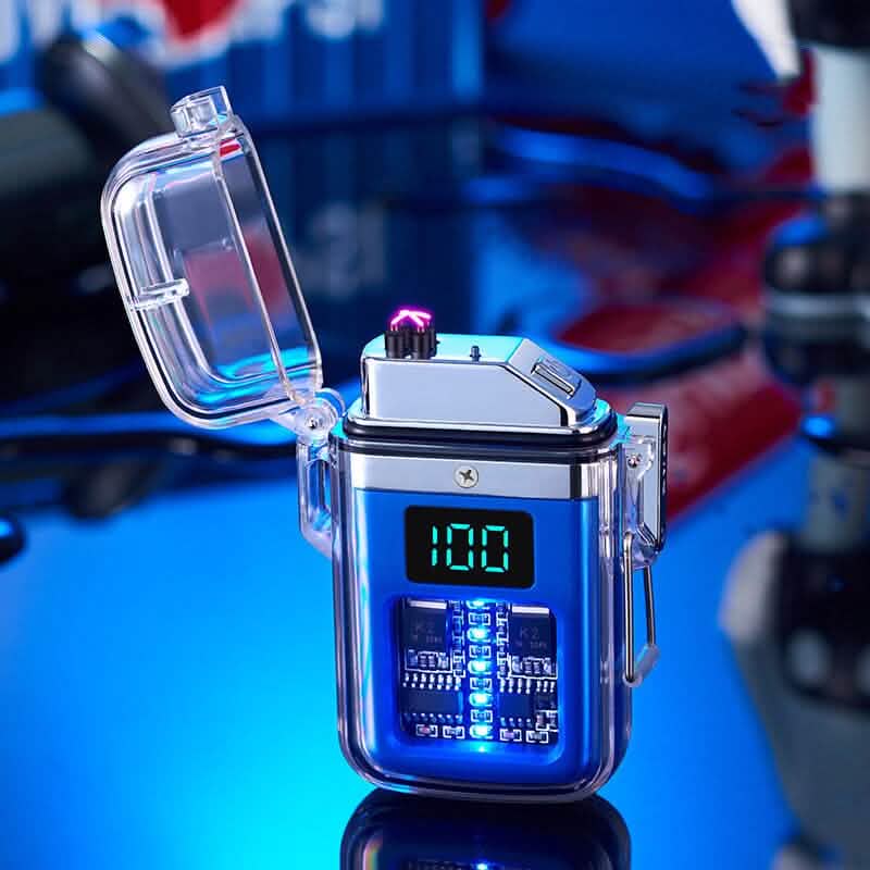 New Pulse Plasma Double Arc Lighter Type-C Rechargeable Transparent Shell by DailySale
