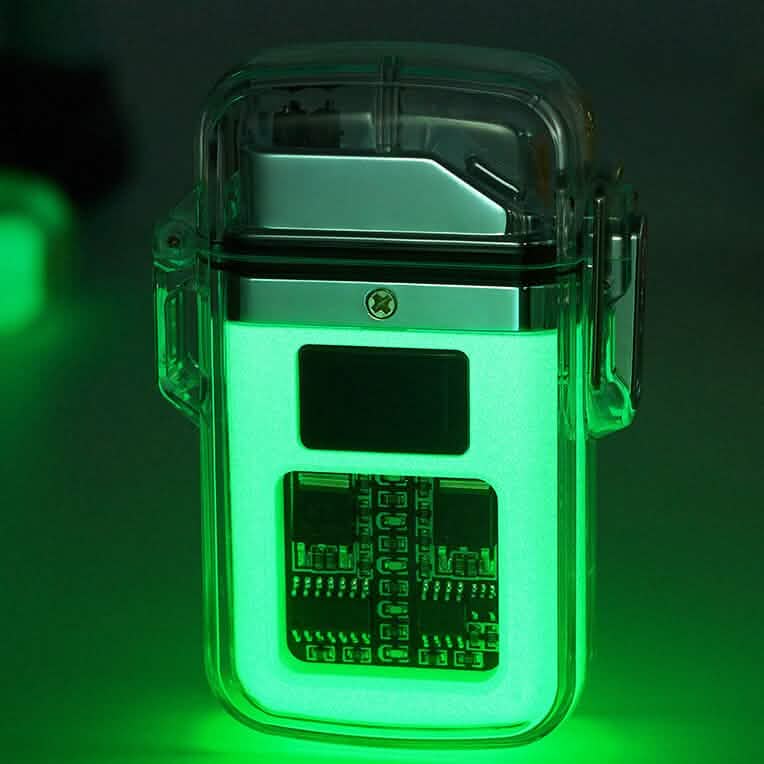 New Pulse Plasma Double Arc Lighter Type-C Rechargeable Transparent Shell by DailySale