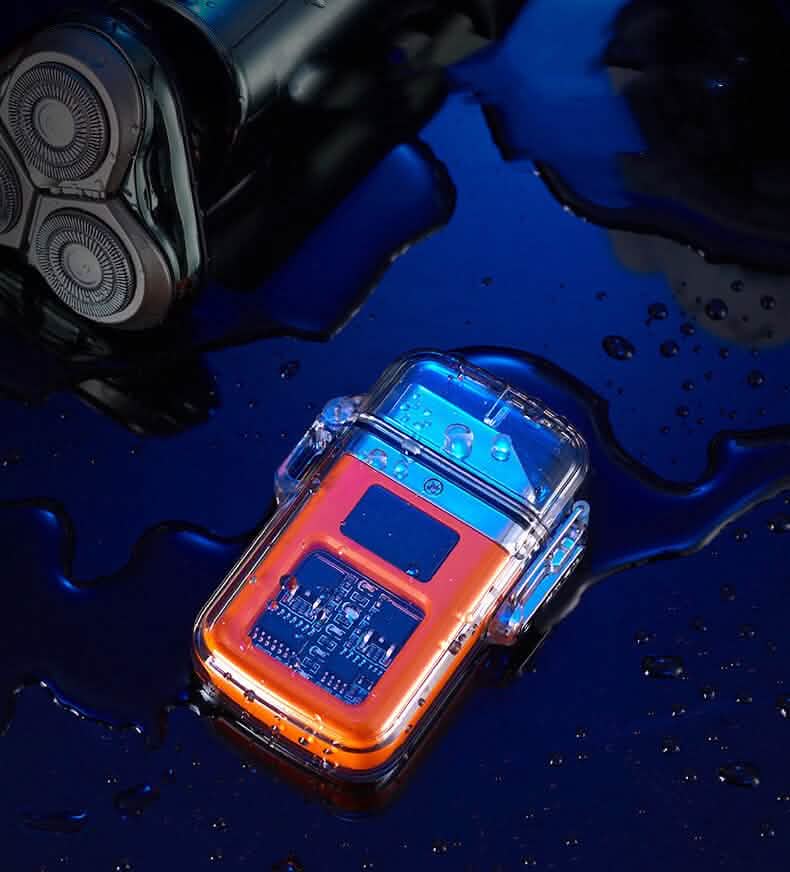 New Pulse Plasma Double Arc Lighter Type-C Rechargeable Transparent Shell by DailySale