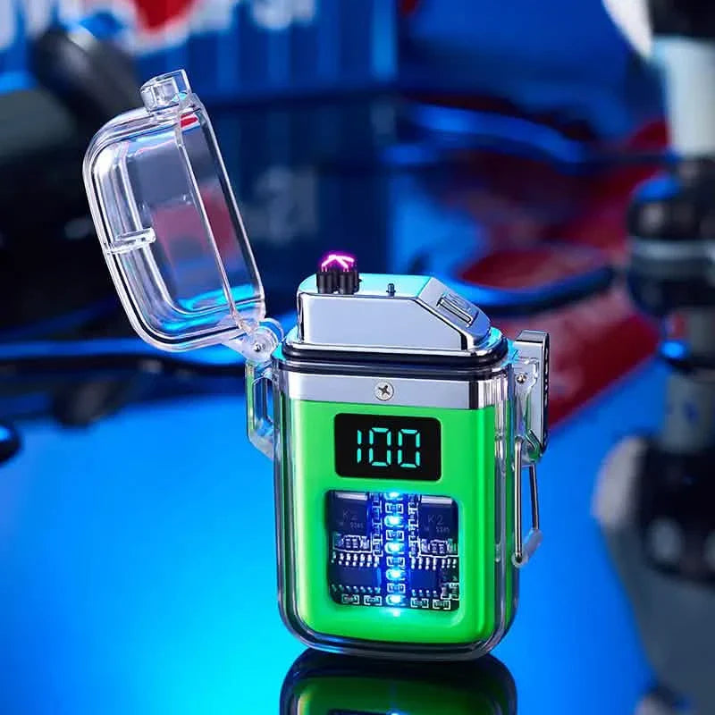New Pulse Plasma Double Arc Lighter Type-C Rechargeable Transparent Shell by DailySale