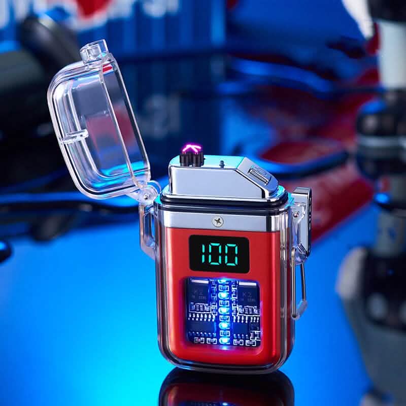 New Pulse Plasma Double Arc Lighter Type-C Rechargeable Transparent Shell by DailySale