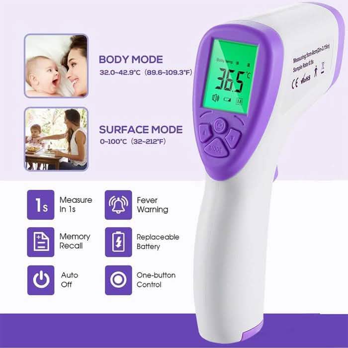 No-Contact Infrared Forehead LCD Thermometer BZ-R6 by DailySale